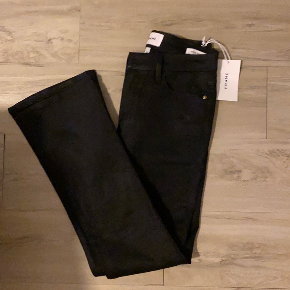 NWT FRAME Le Crop Mini Boot Coated Jeans